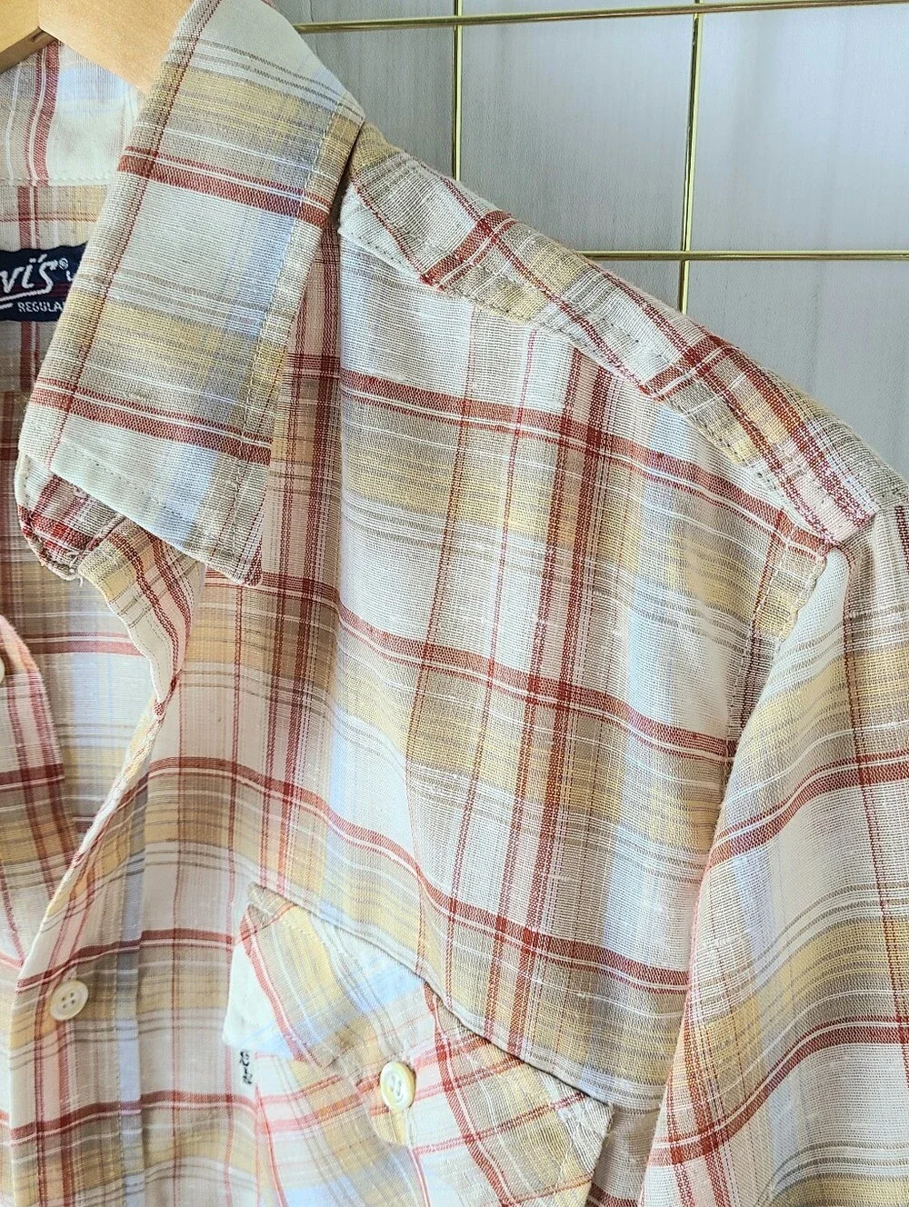 Levi's White Tab 70s Vintage Plaid Western Pearl Snap Shirt